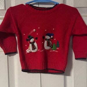 Festive Baby/Toddler Red Snowman Sweater